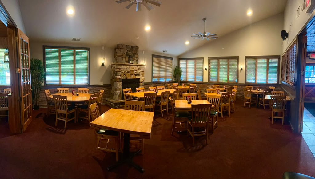 The private dining room set for a party at The Chapter House